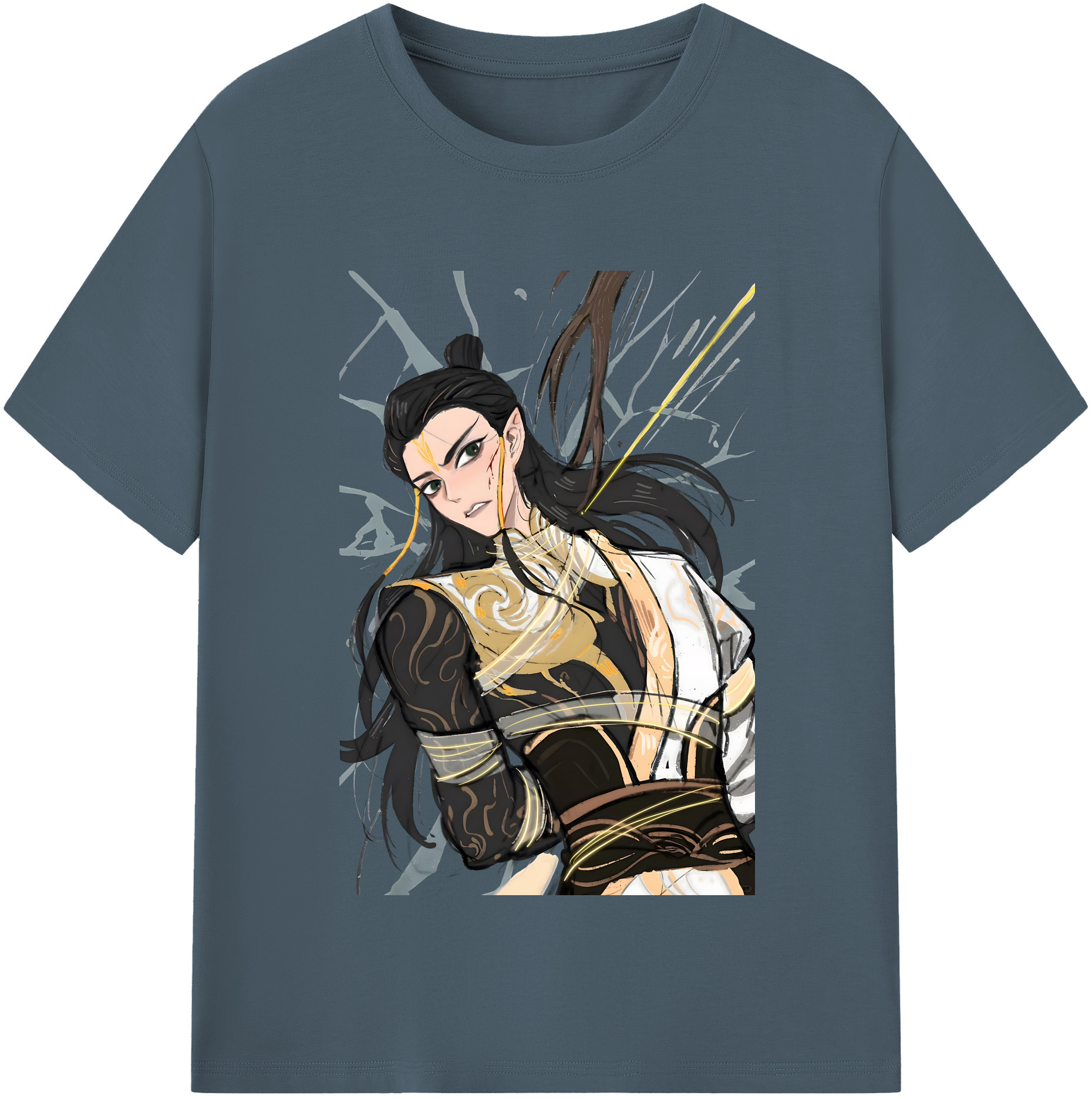 （画像用） Ne Zha 2 ナタ 魔童の大暴れ 綿100％半袖Tシャツ（フロントプリント）